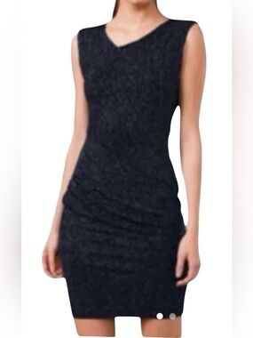 Alice + Olivia Navy Annabelle Blue Glitter Bodycon Dress